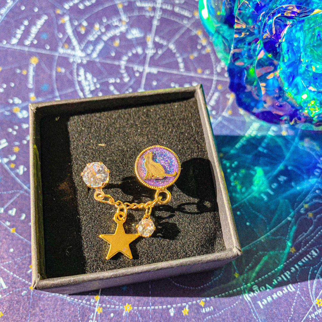 【新作】一等星を眺む猫の星空チェーンリング
【宙フェス夜市限定品】