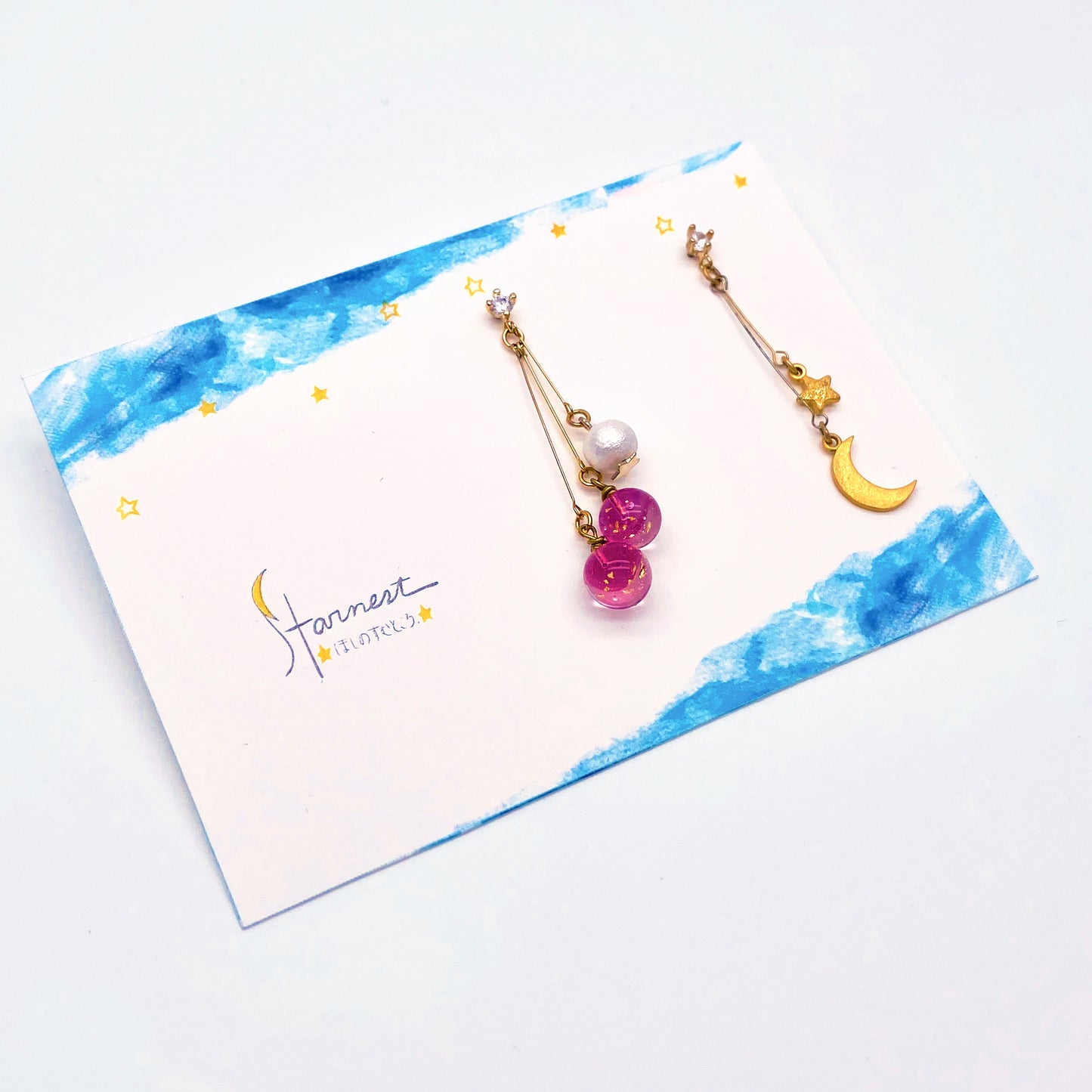 【ピアス&イヤリング】三日月とお星さま