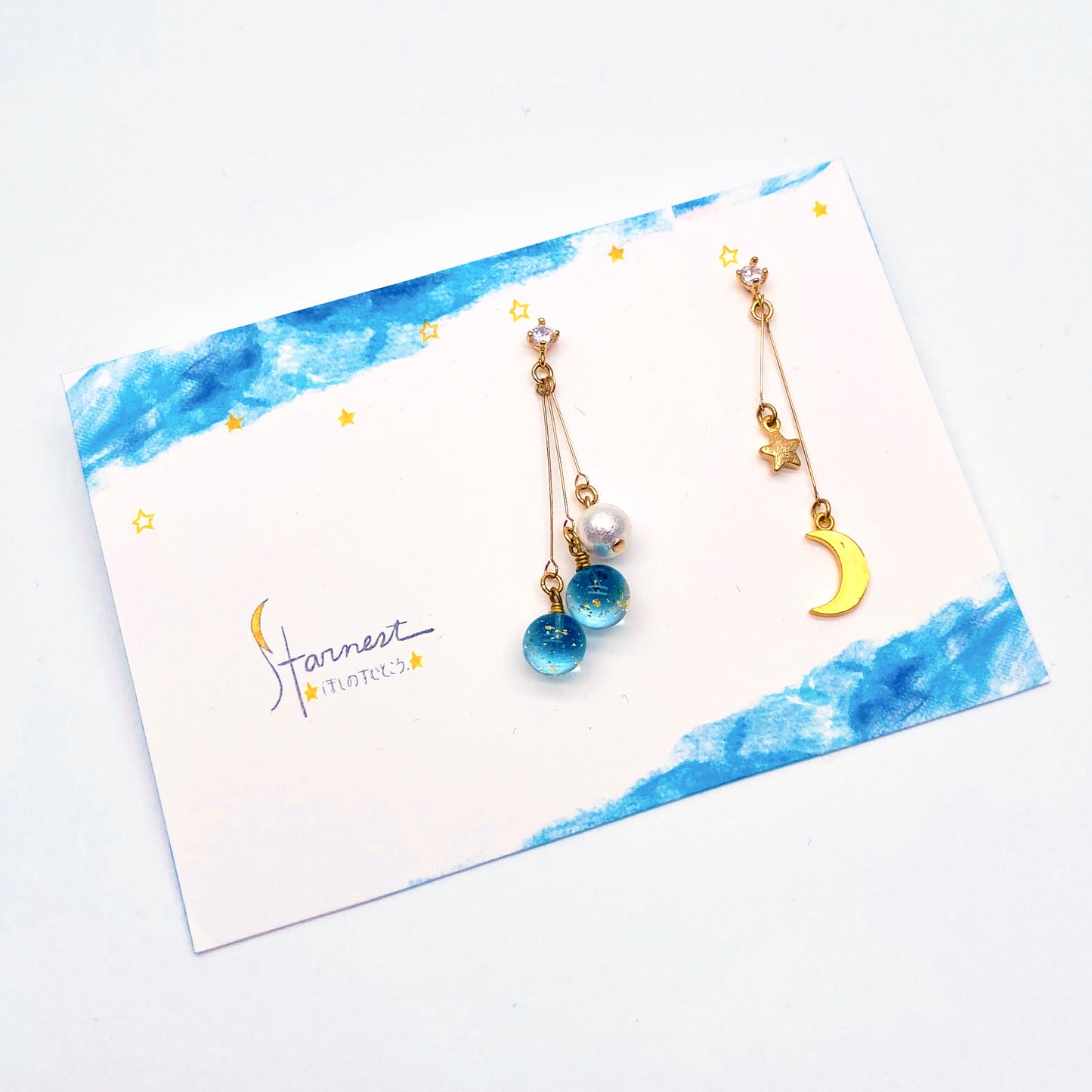 【ピアス&イヤリング】三日月とお星さま