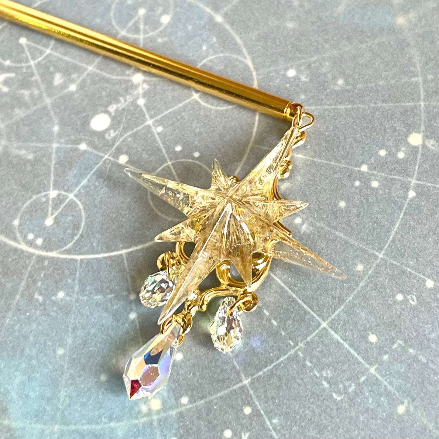 煌めく星の髪飾り