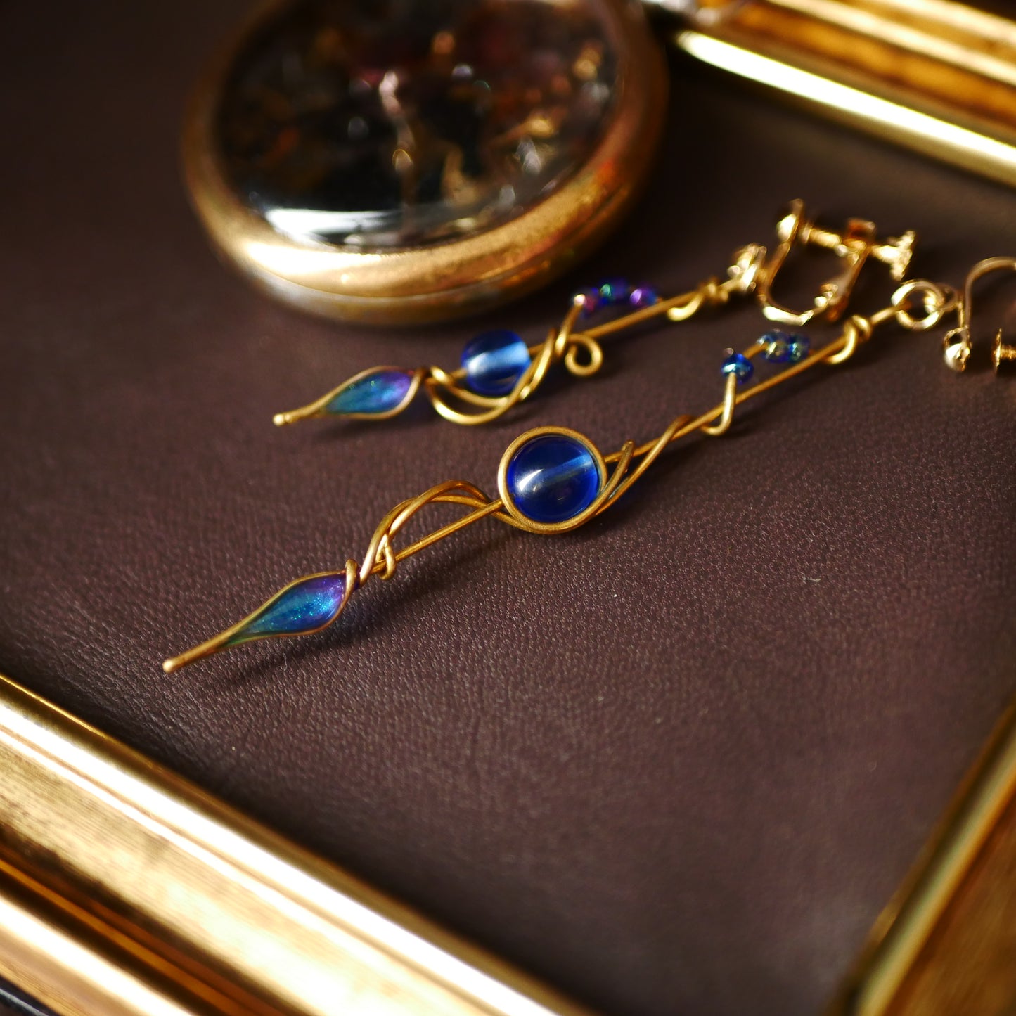 蒼い時計の針 イヤリング