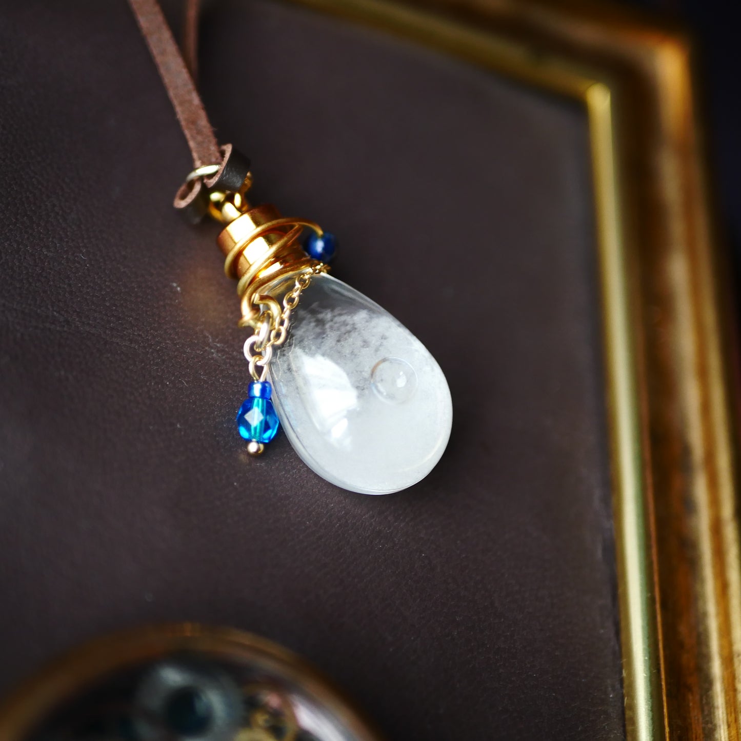 ストームグラス ネックレス「航海士の魔道具」ドロップ型ガラスボトル