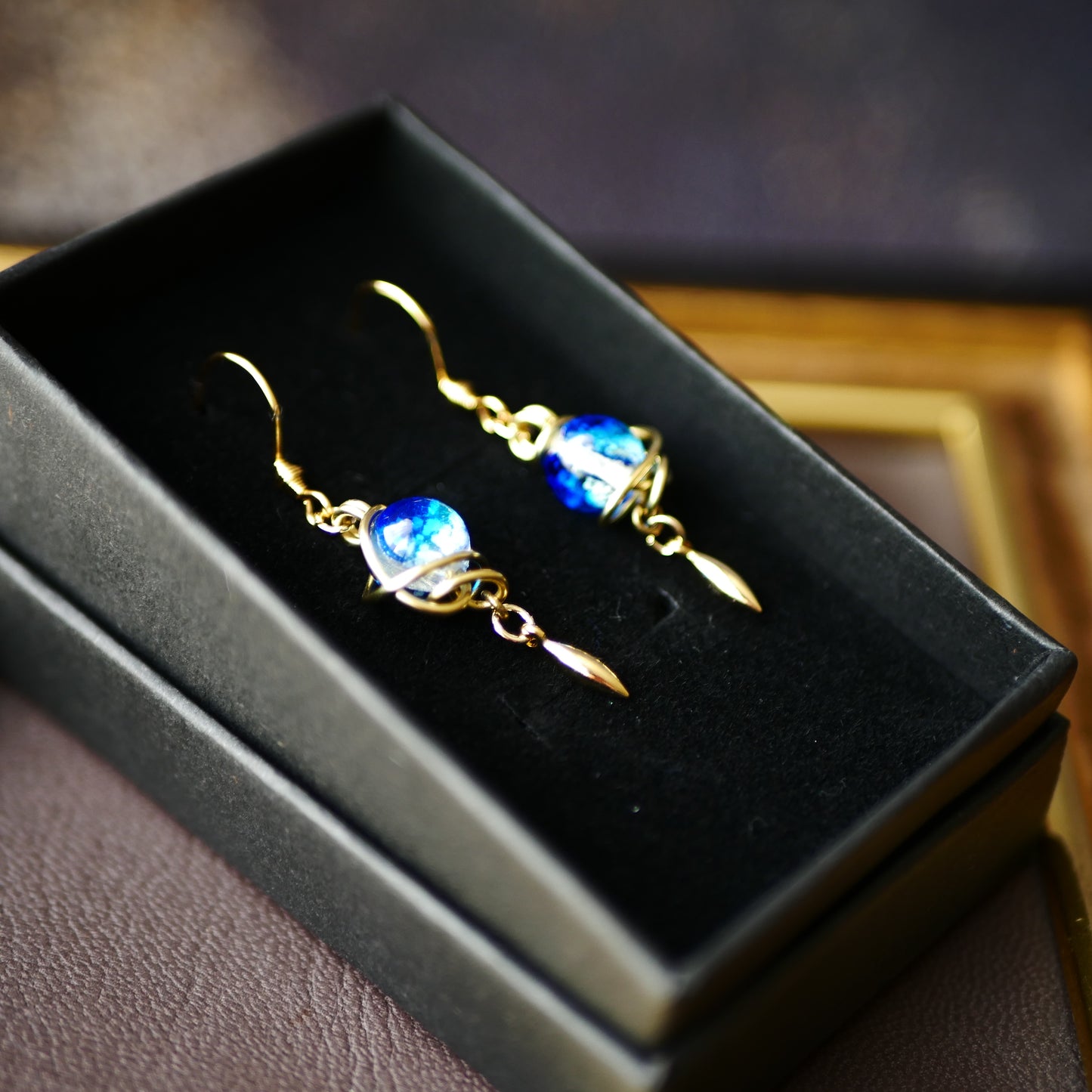 「一つ星」の耳飾り オーシャンブルー