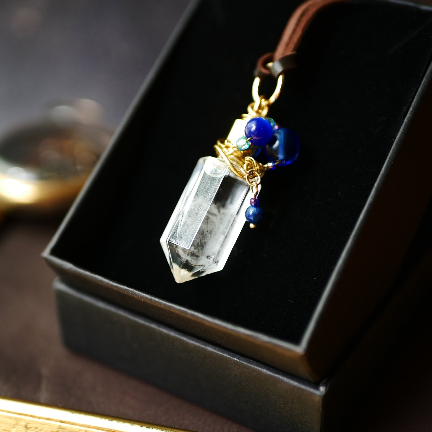 ストームグラスクリスタル型ボトル「青い夜」