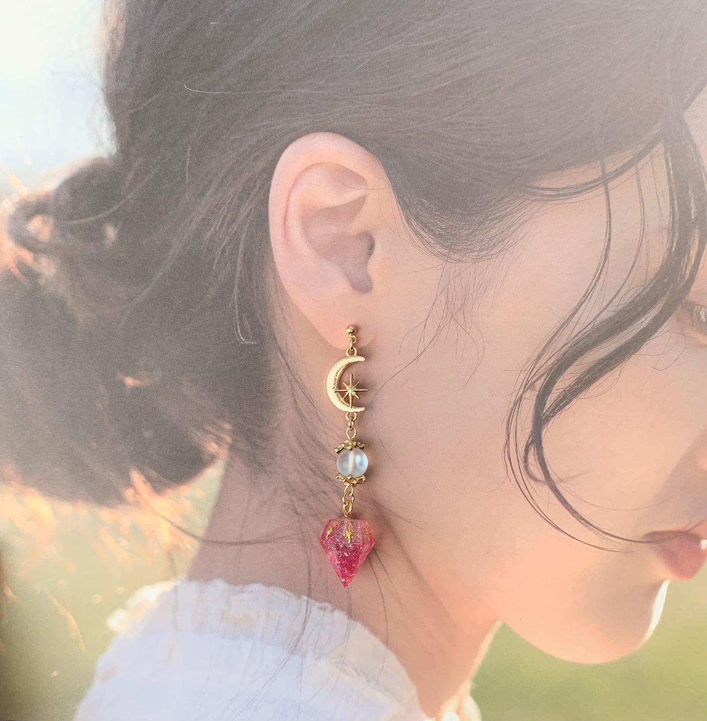 星の鉱石の耳飾り