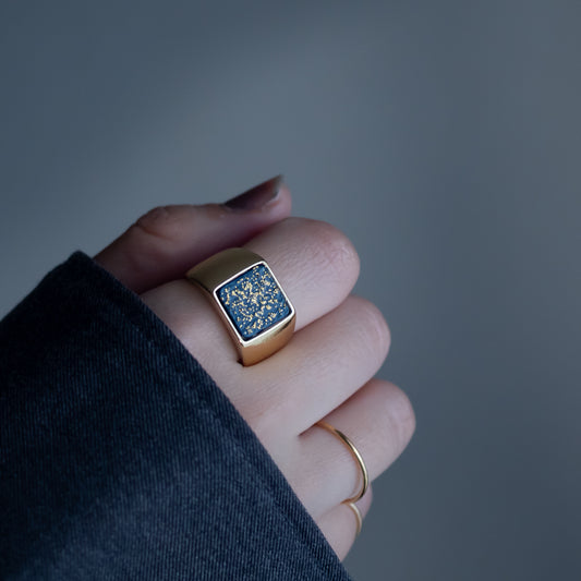 夜のかけら シグネットリング gold glitter ユニセックス