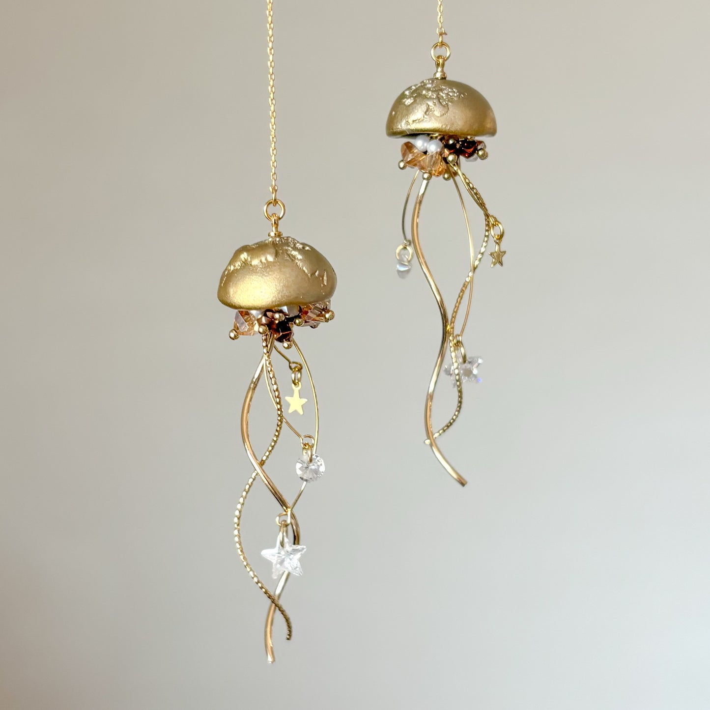 【新色】月くらげ 片耳ピアス/イヤリング Champagne Gold