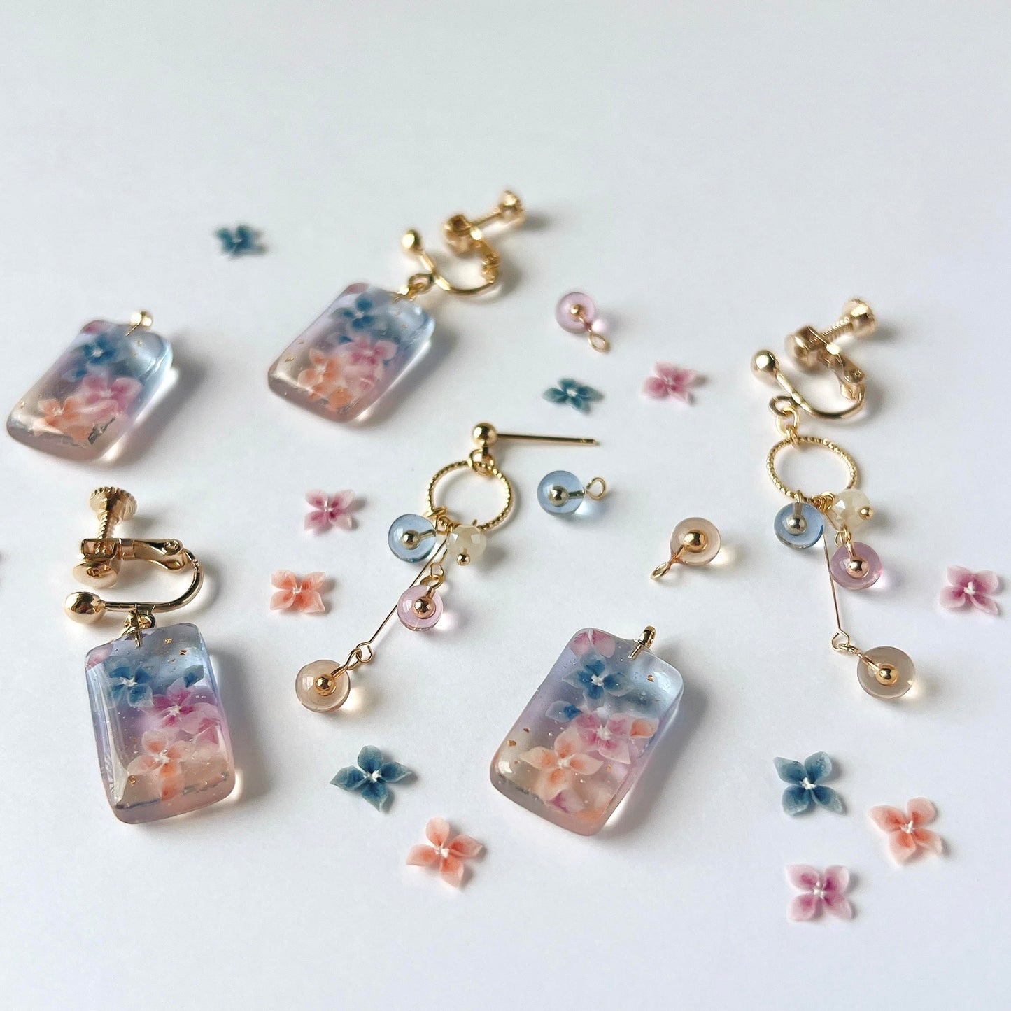 夕暮れに咲く紫陽花 ピアス・イヤリング