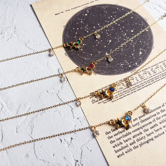 金色の宝石星ブレスレット【ゴールド】