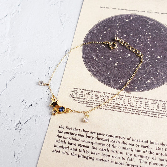 金色の宝石星ブレスレット【ゴールド】