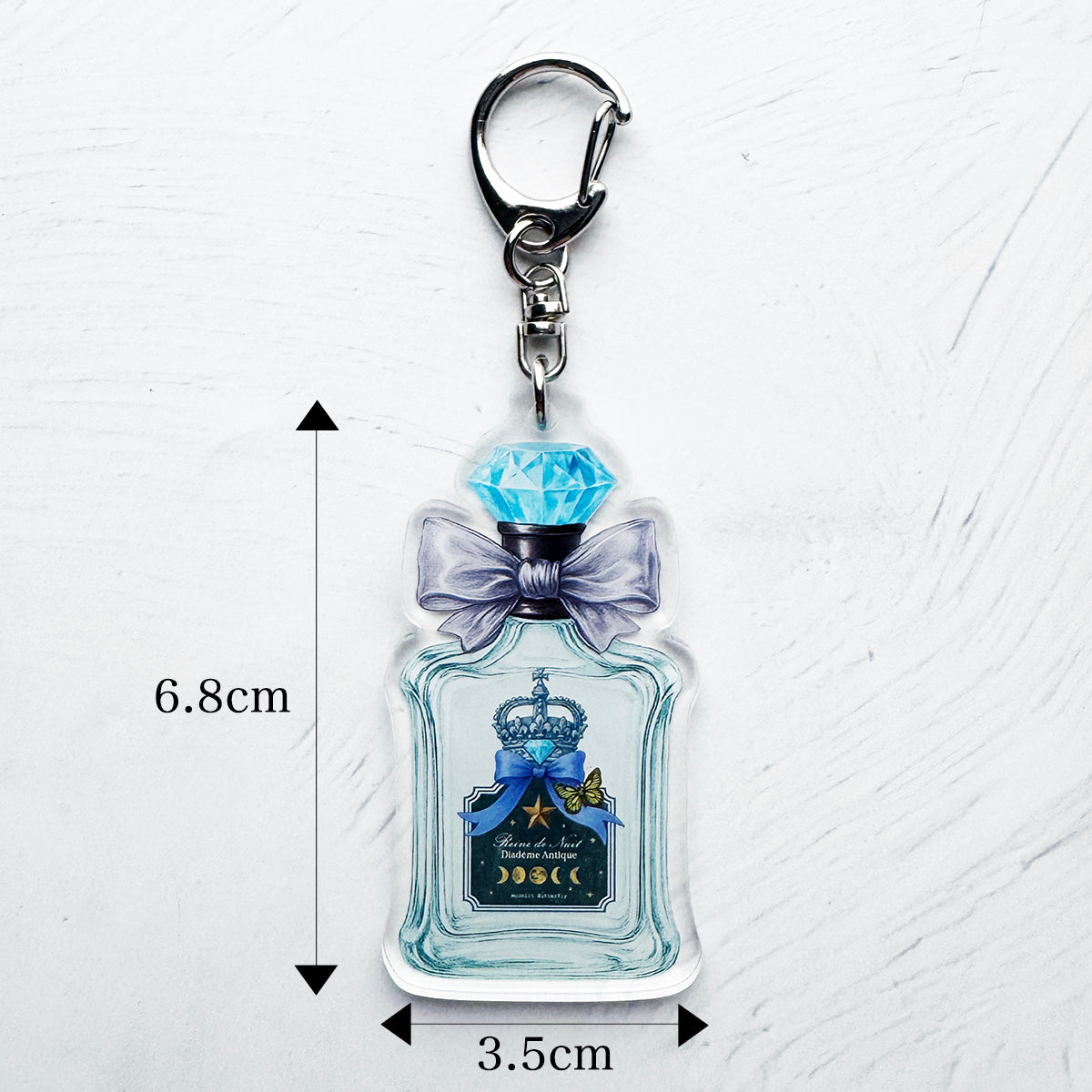 【ダイカットキーホルダー 】アンティークコラージュ香水瓶