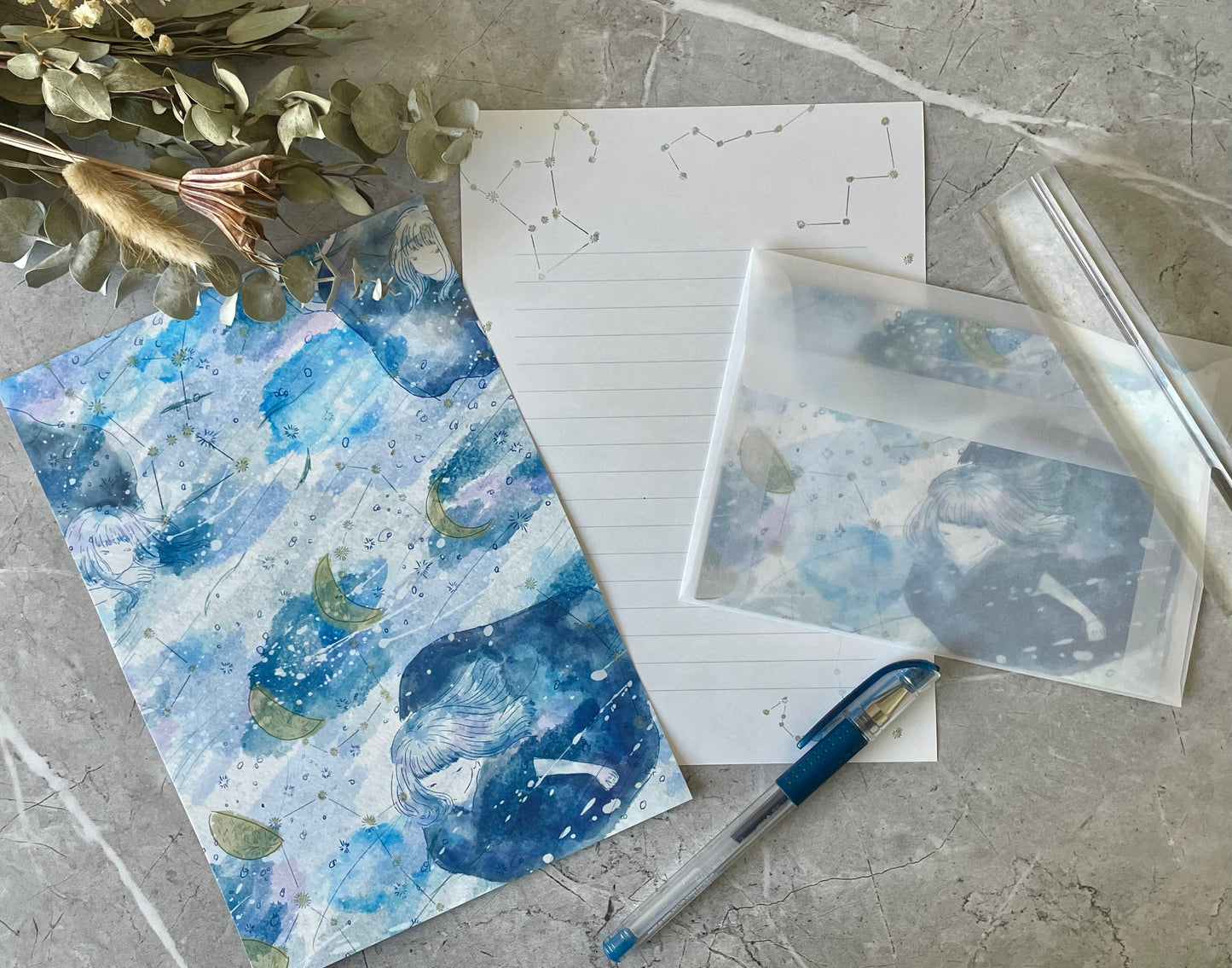 景色を贈るレターセット【moon phase】