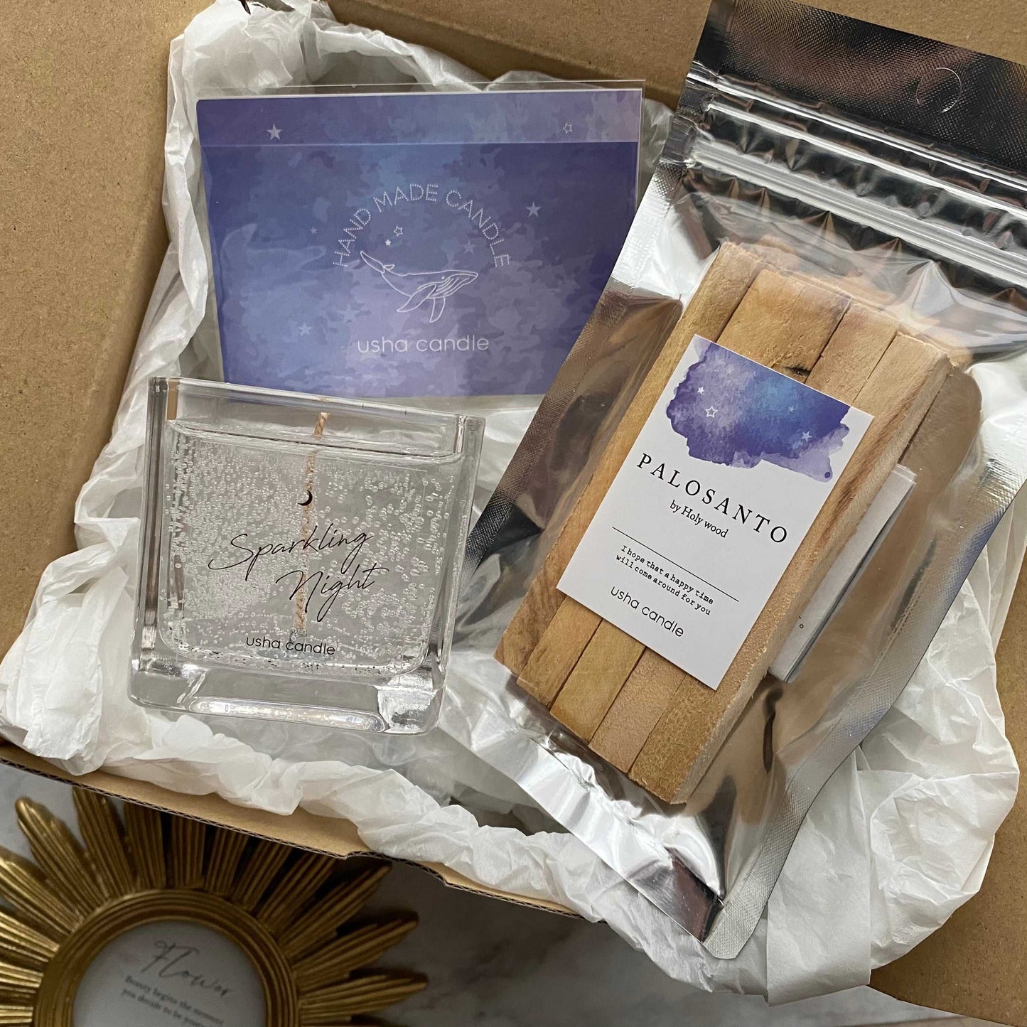 Sparkling night set/キャンドル&パロサントギフトセット