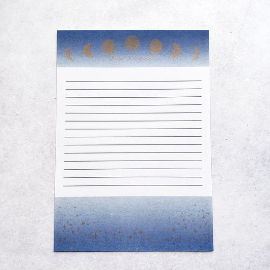 【罫線あり】月の満ち欠け便箋