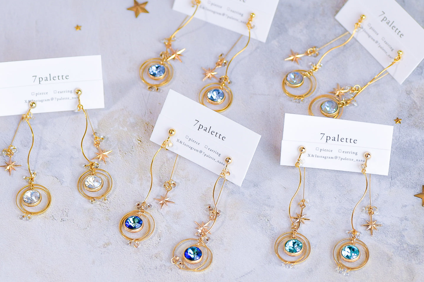 planet pierced&earring Iong.ver(gold)
