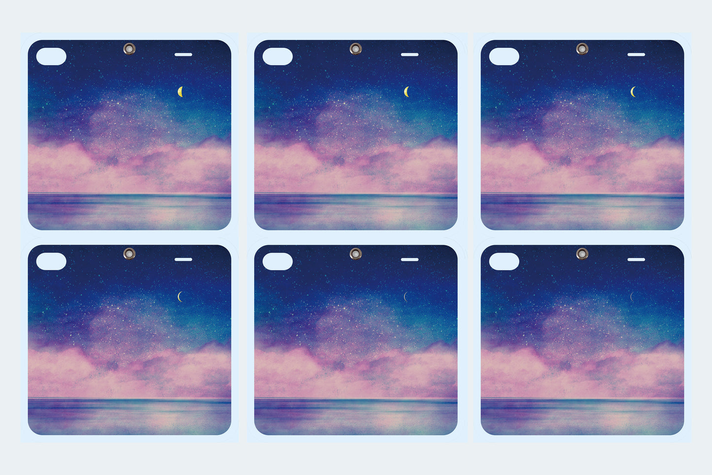 【MyMoon/スマホケース】星空と湖を描いた、手帳型スマホケース