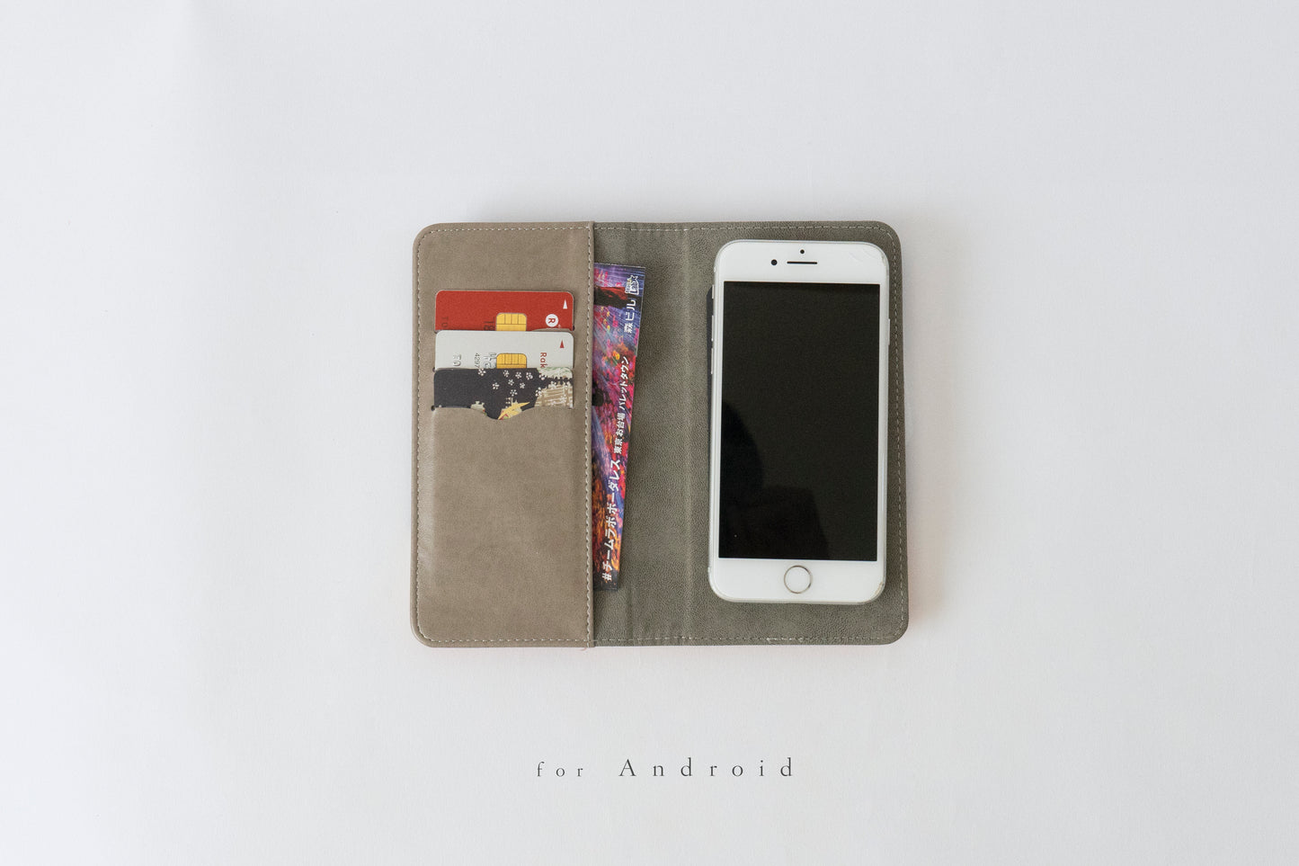 【スマホケース】夜空と湖を描いた、手帳型スマホケース