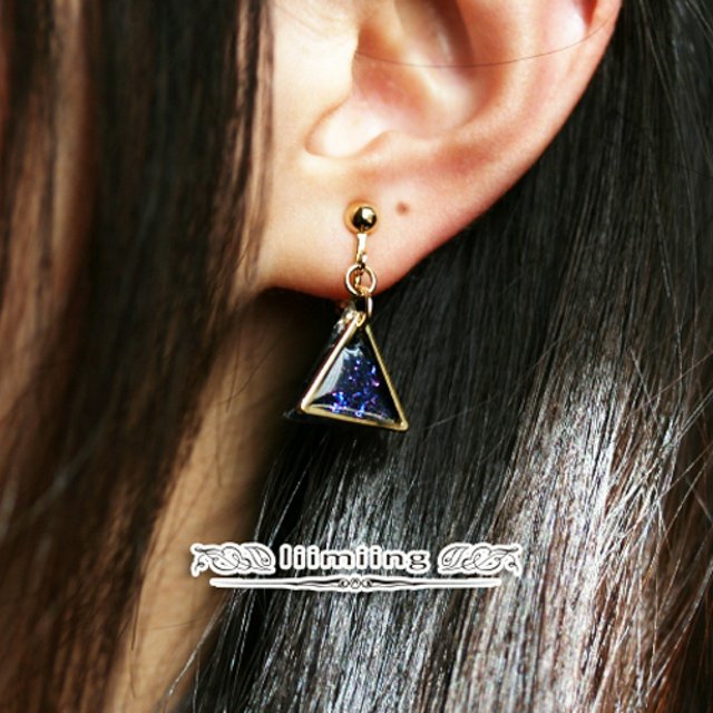 デルタレイヤードイヤリング パープル