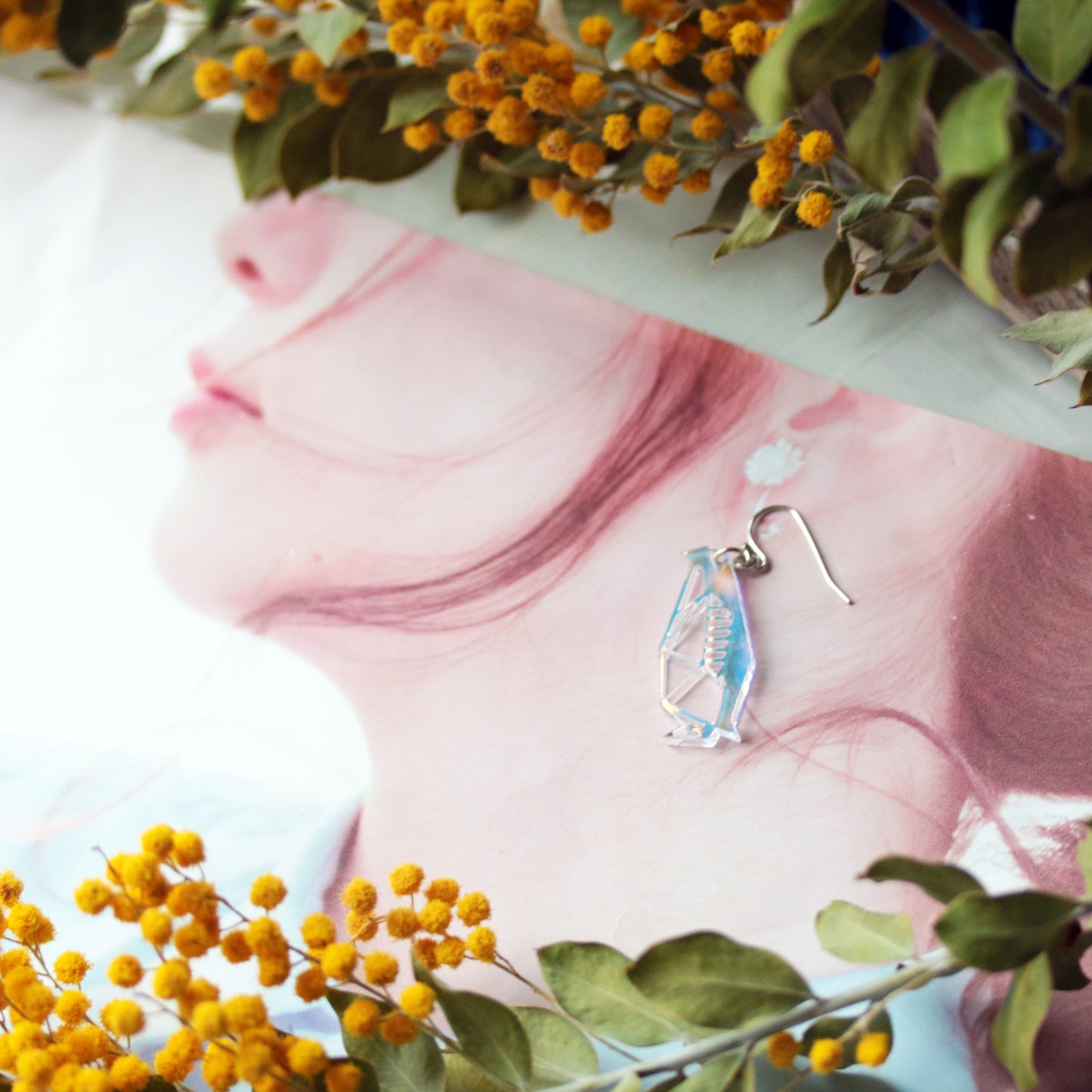 宙色ペンギンのイヤリング・ピアス