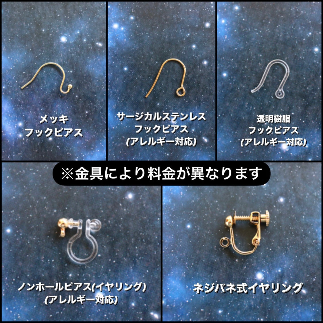天体観測のピアス/イヤリング
