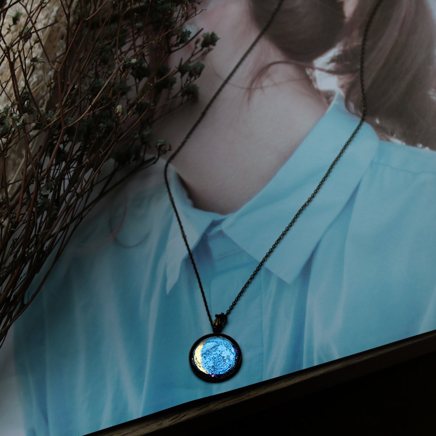 【MyMoon】金蒼の月ネックレス