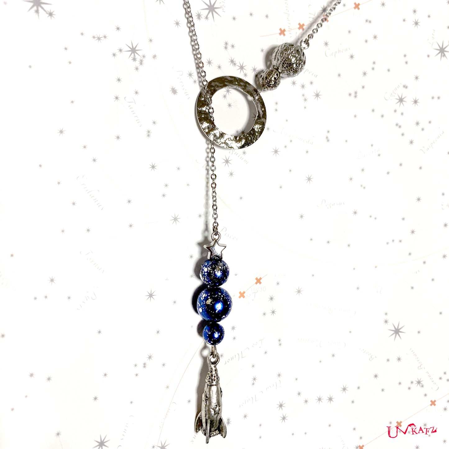 ”スペースロケット”ラリエットネックレス