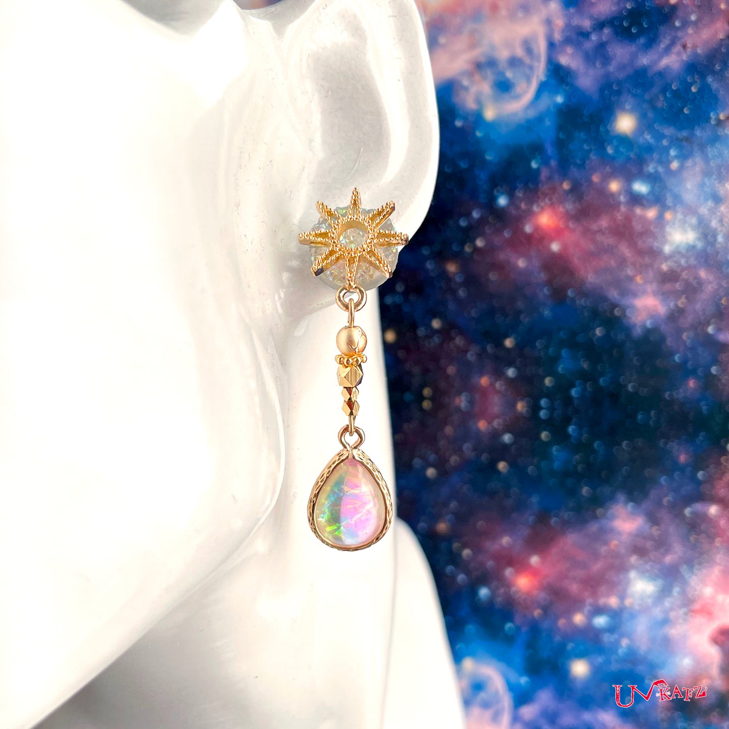 白夜 ピアス/イヤリング(ブルー/ホワイト)