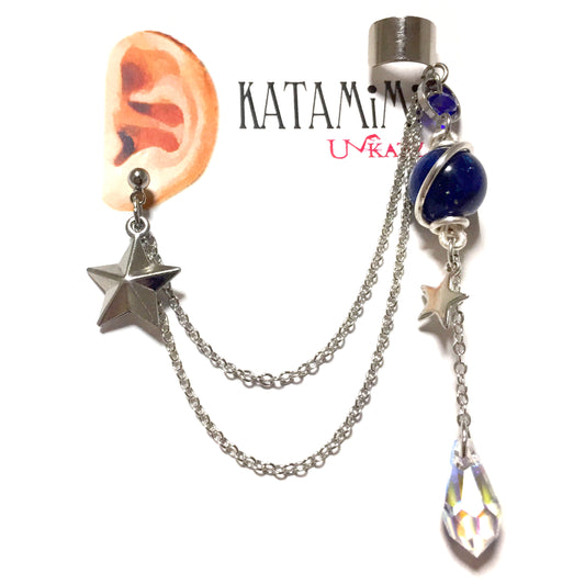 "星の涙"片耳イヤーカフピアス/イヤリング