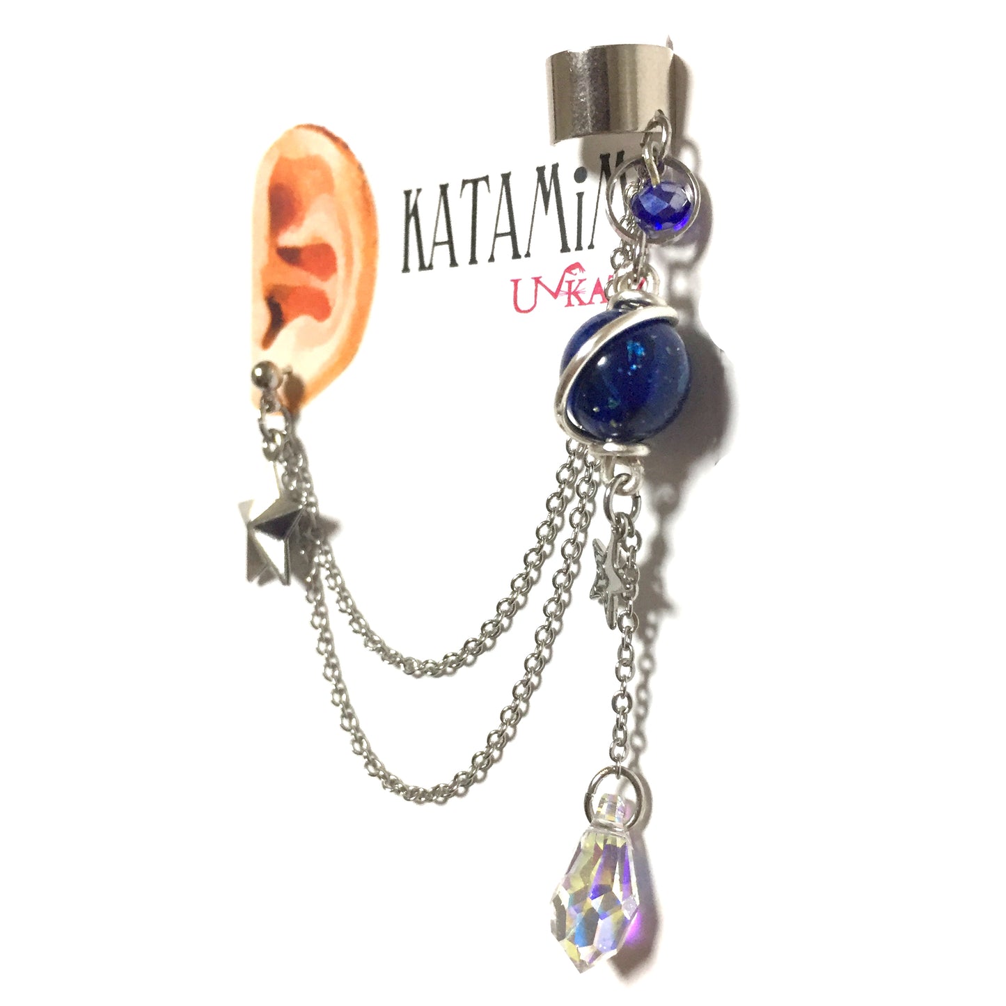 "星の涙"片耳イヤーカフピアス/イヤリング