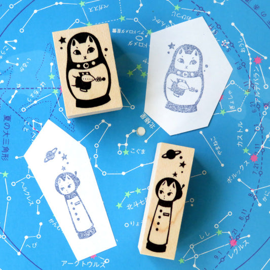 スタンプ2種セット – キャプテンマイカリョーシカ&キャプテンマイカネコケシ