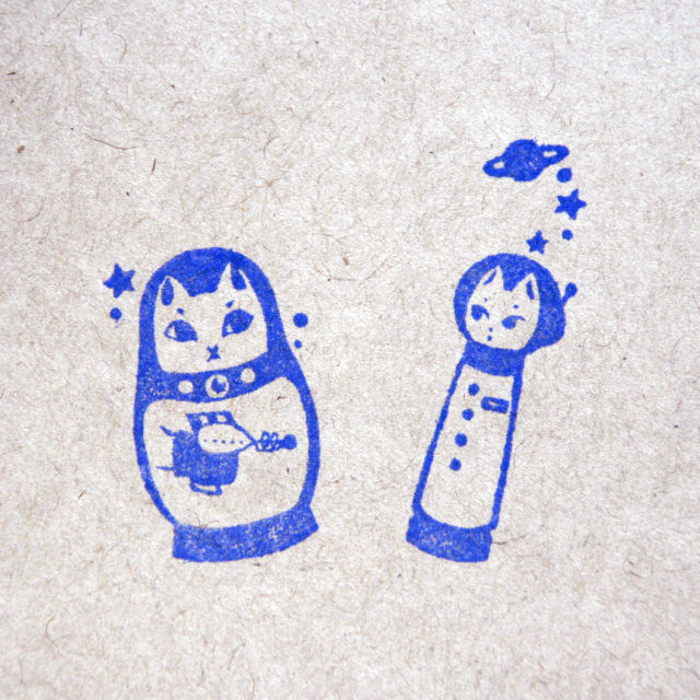 スタンプ2種セット – キャプテンマイカリョーシカ&キャプテンマイカネコケシ