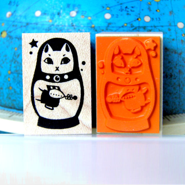 スタンプ2種セット – キャプテンマイカリョーシカ&キャプテンマイカネコケシ