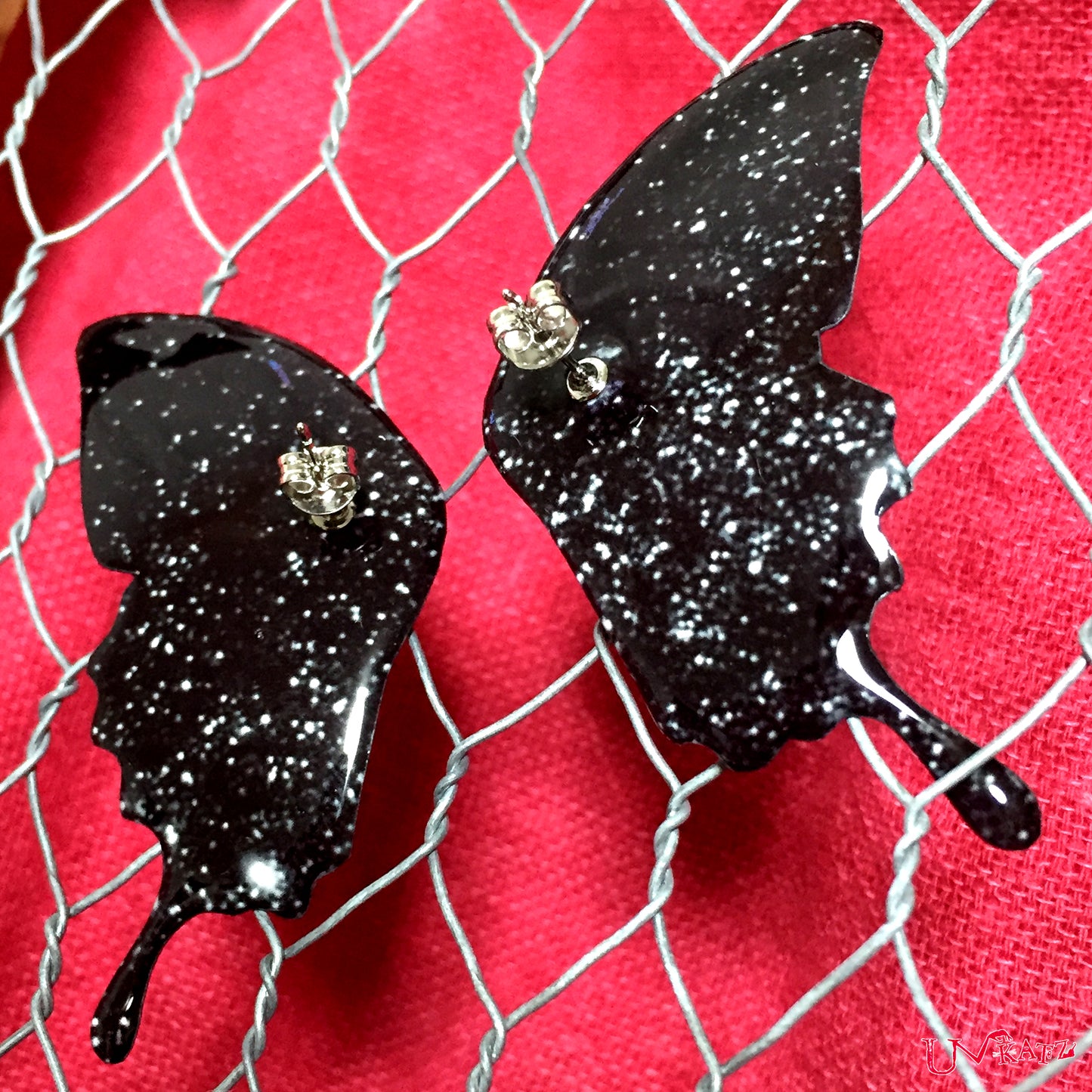 夕焼け蝶の羽根ピアス/イヤリング