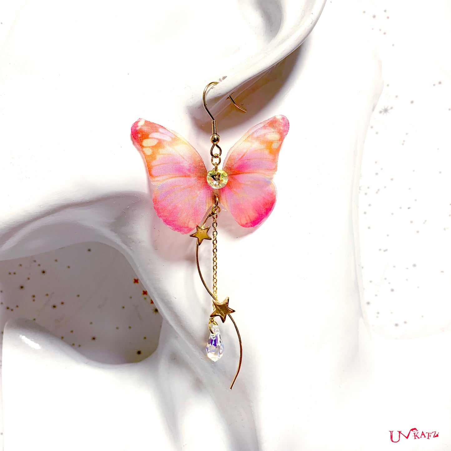 "幻蝶"片耳ピアス/イヤリング(4色)