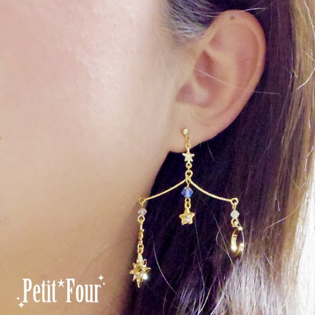 リーブラピアス/イヤリング片耳用