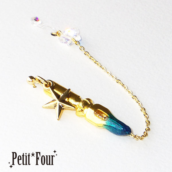 輝く星空のペン先ピアス 片耳用
