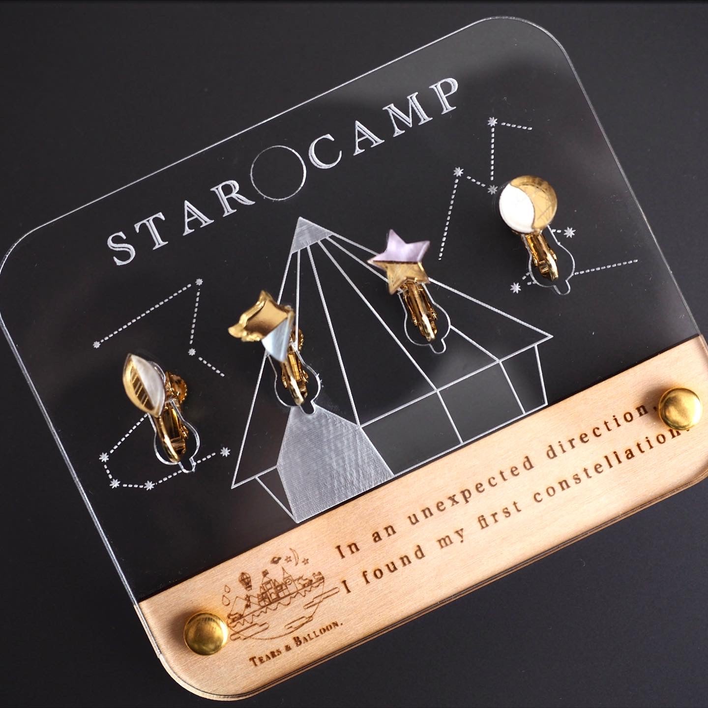 4点セットイヤリング/ピアス「STAR CAMP」 (ギフトケース付き☆)