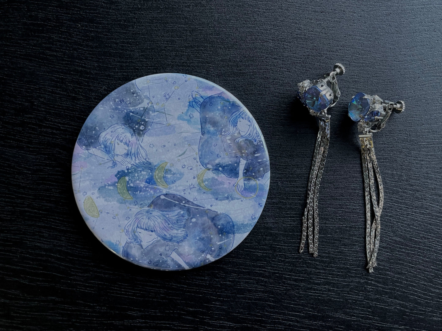 ハンドミラー&巾着セット「Moon phase」