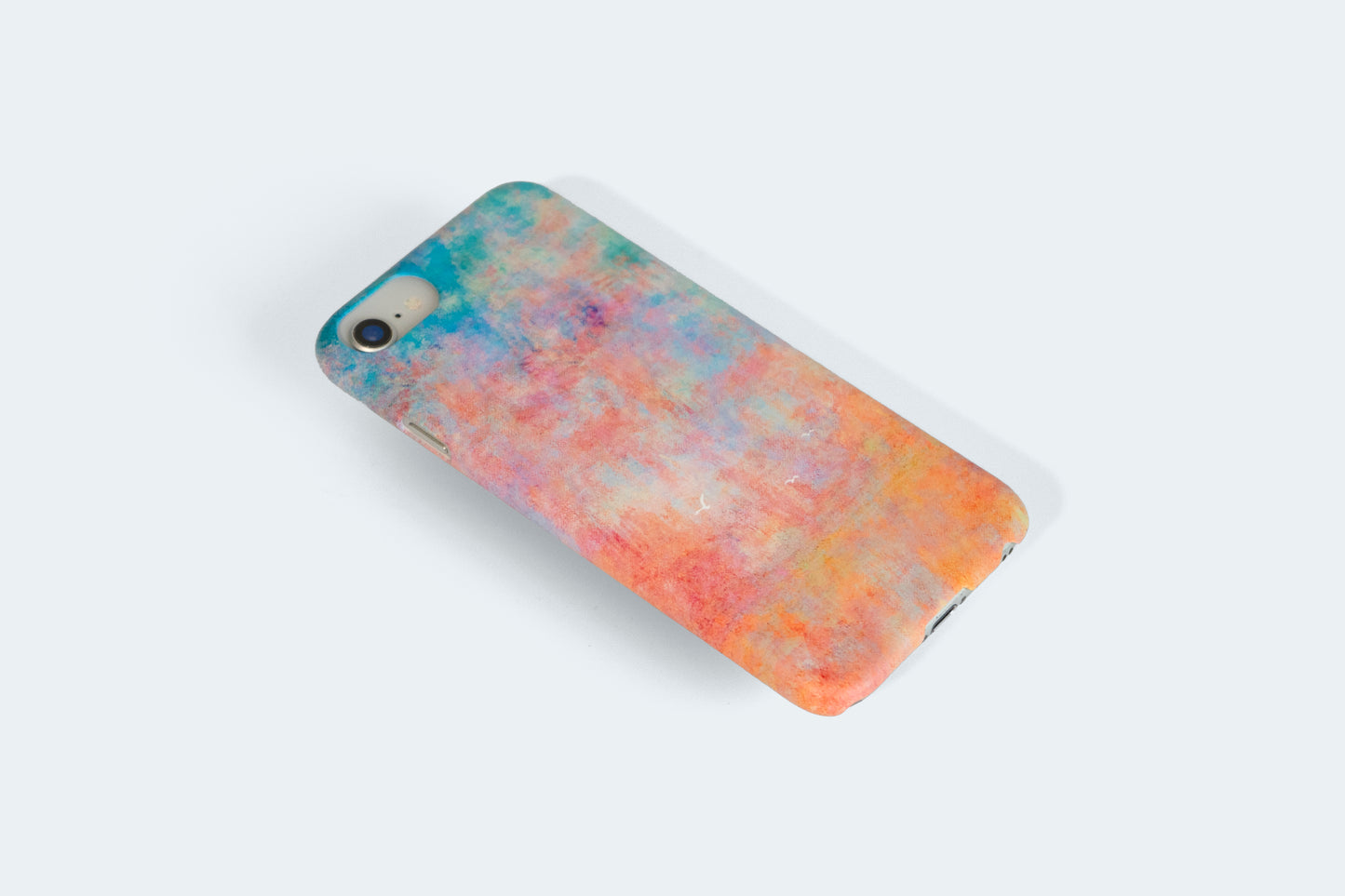 【スマホケース】夕焼けと霧の世界を描いた、スマホケース