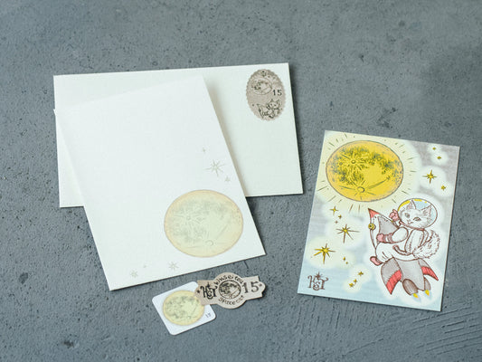 【MyMoon】白猫マイカ 月齢メッセージカードセット