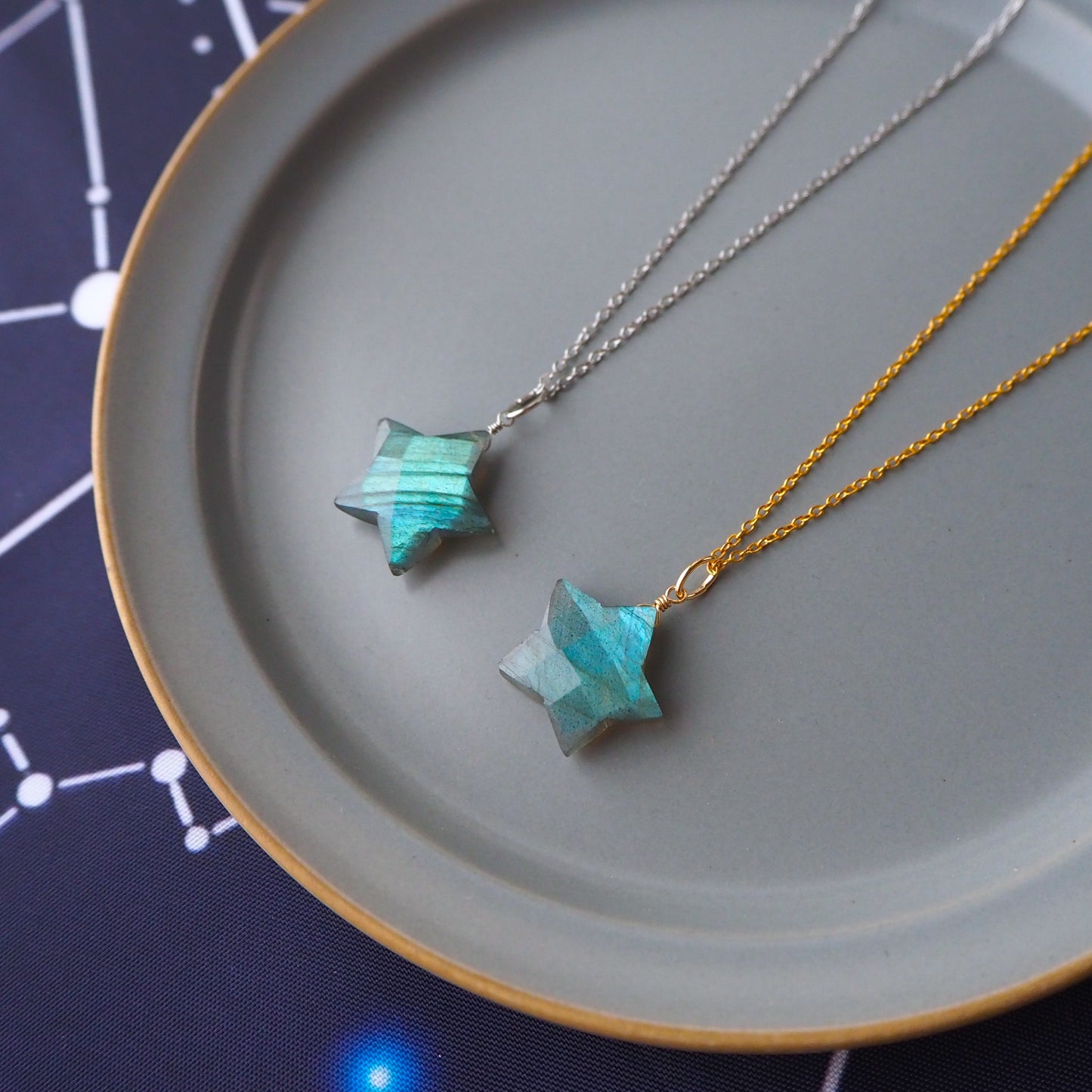 ラブラドライト 星ペンダント 18mm/天然石アクセサリー