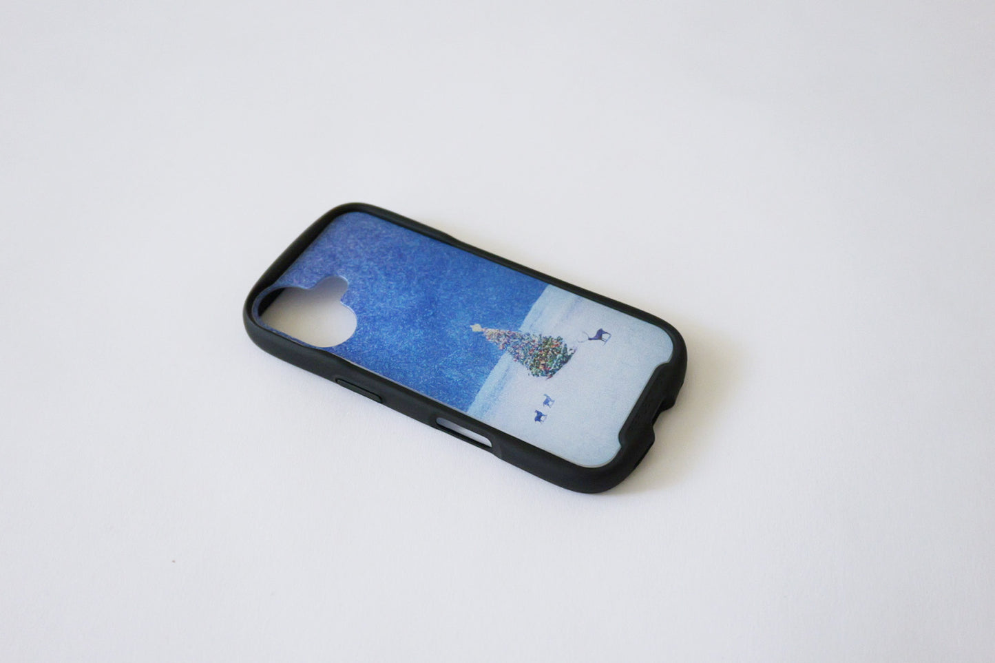 クリスマスツリーを描いた、グリップiPhoneケース