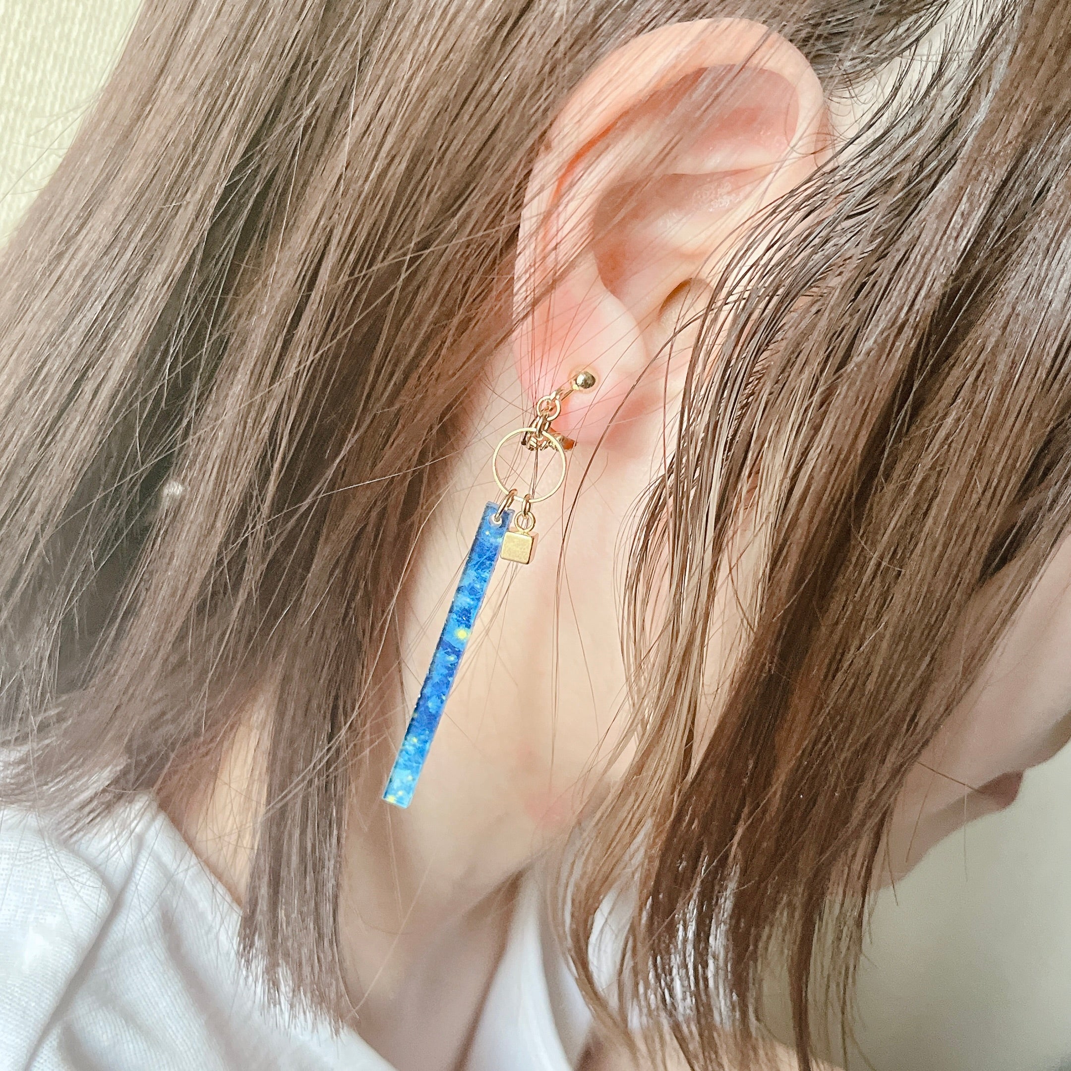 ハンドメイドピアス 空模様 夏ピアス