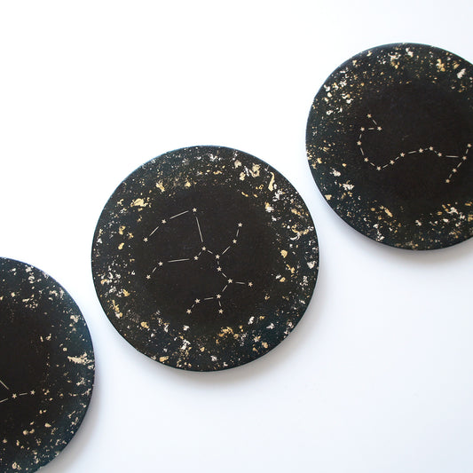 十二星座　和紙貼りフラットプレート