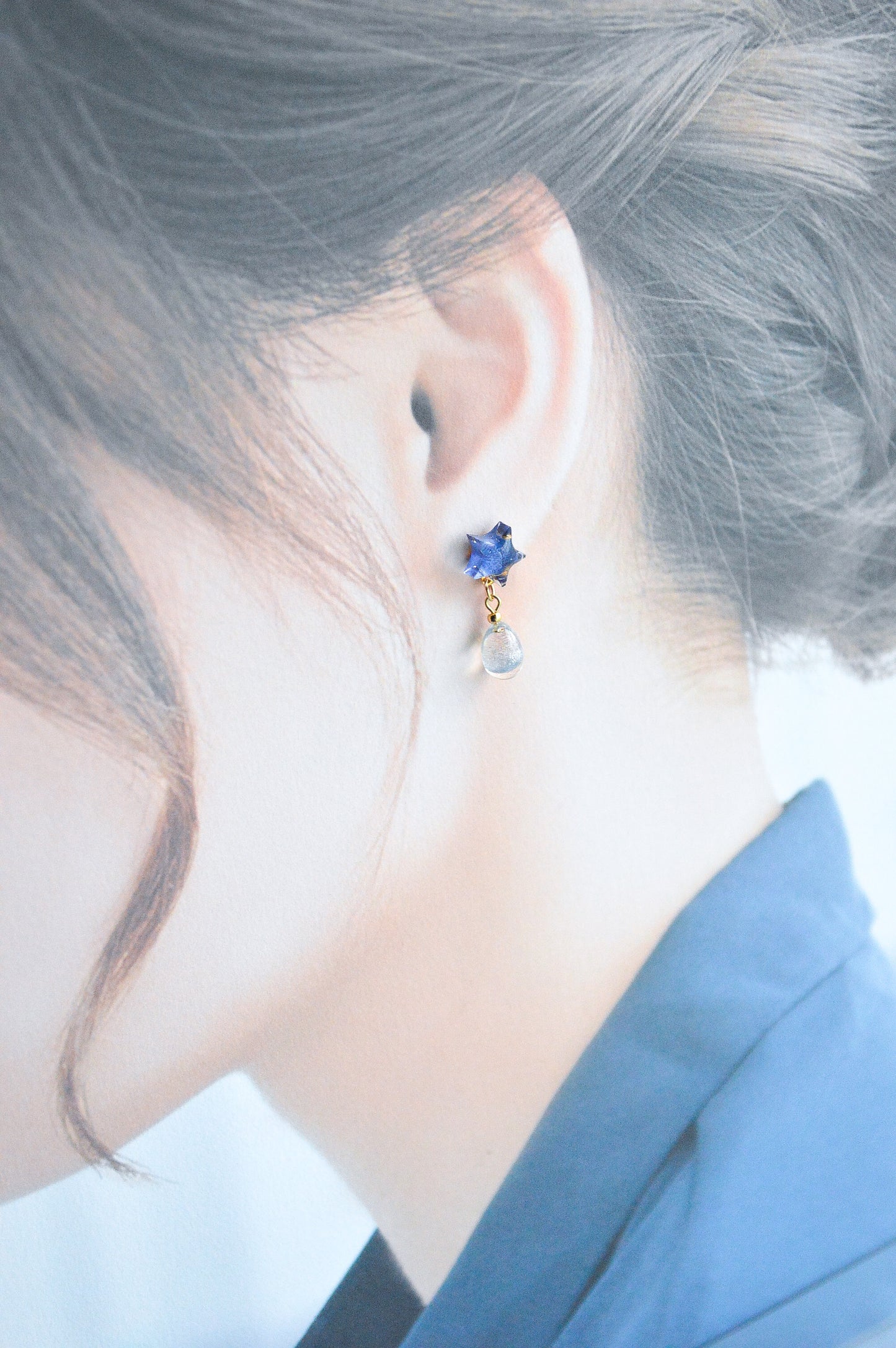 星空の夜の雫イヤリングorピアス