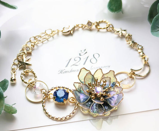 夜明けの色に染まる花 ブレスレット