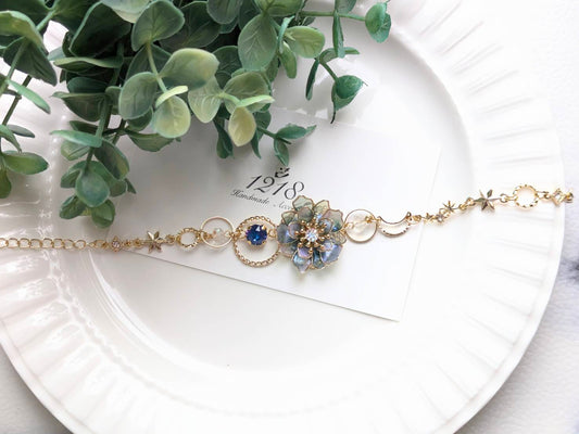 夜明けの色に染まる花 ブレスレット