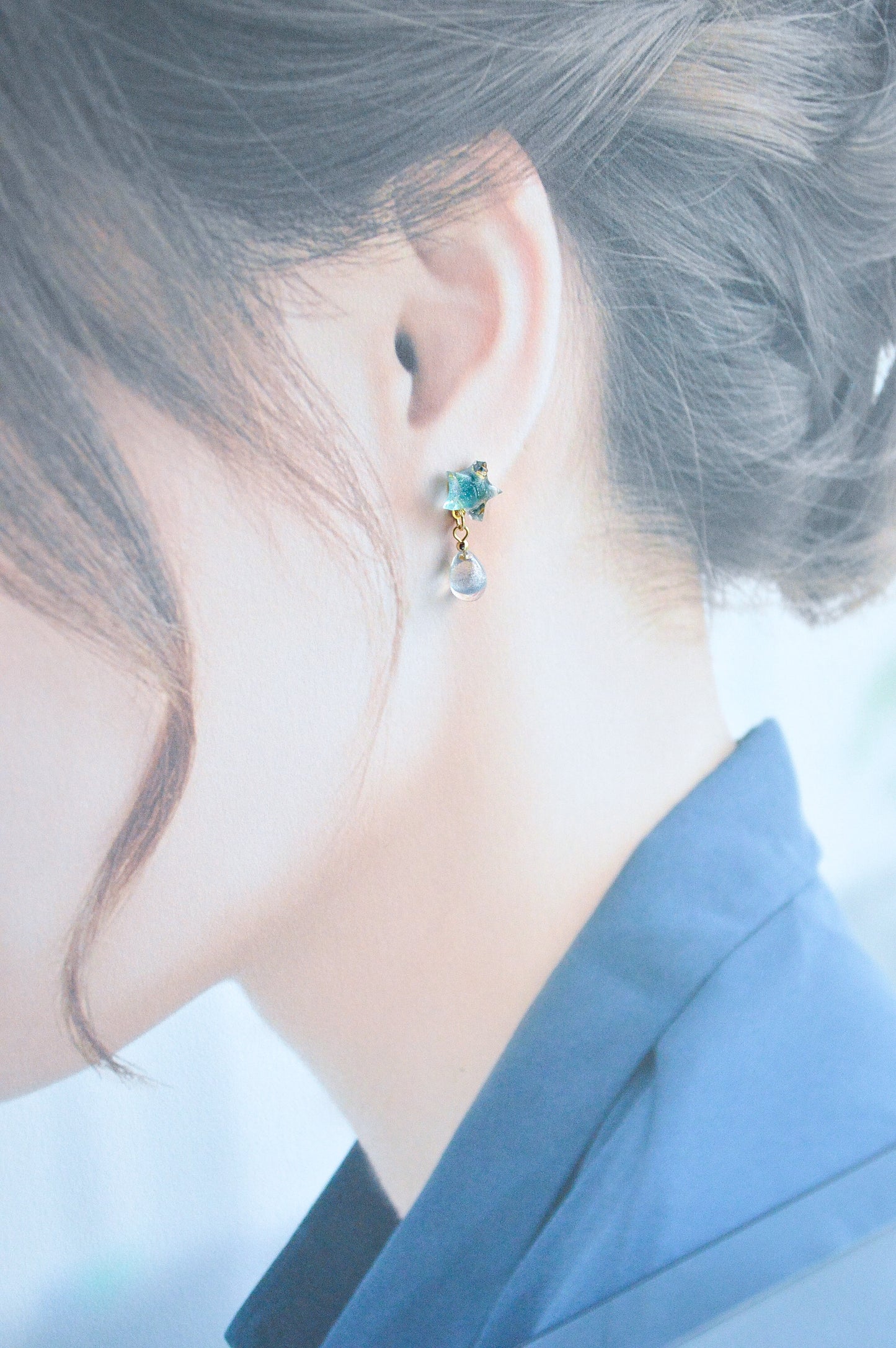 星空の夜の雫イヤリングorピアス