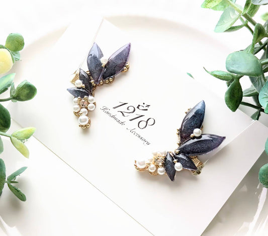 星夜に羽ばたく妖精の羽　イヤーカフ