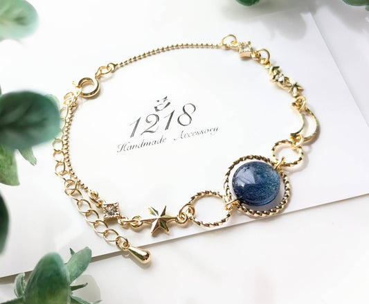 星空に輝く月　ブレスレット